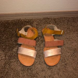 Colorful rainbow strapped sandals